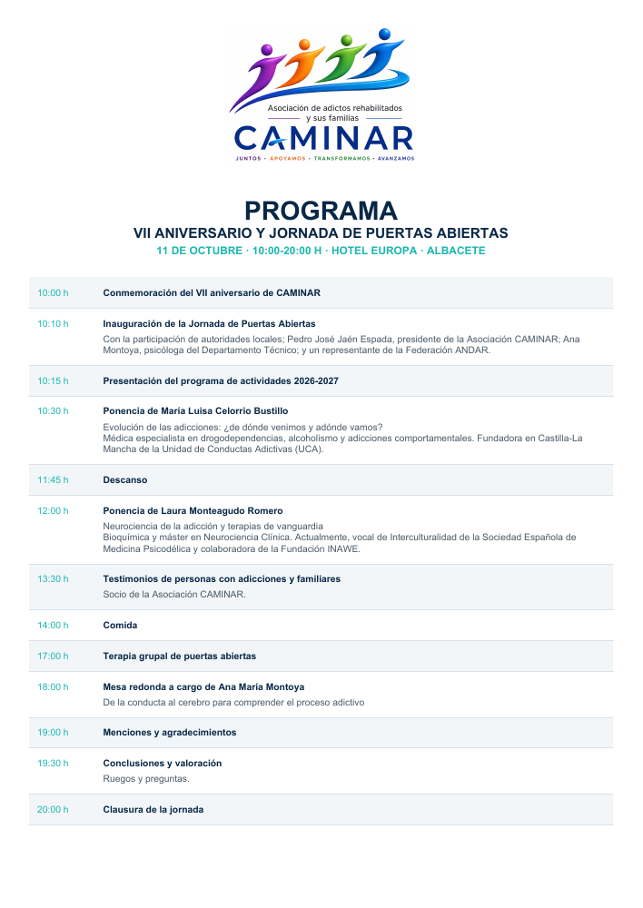 Vista previa del programa del VII aniversario y jornada de puertas abiertas